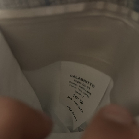 Calabrito Napoli - Men's Gray With Blue Plaid Pattern Blazer - Size R40 - Picture 3 of 3